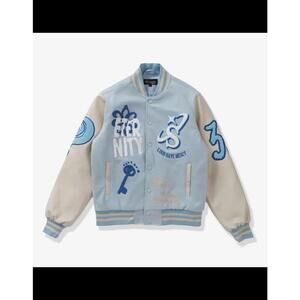 Sugarhill Mens Mercy Suede Letterman Jacket Size M